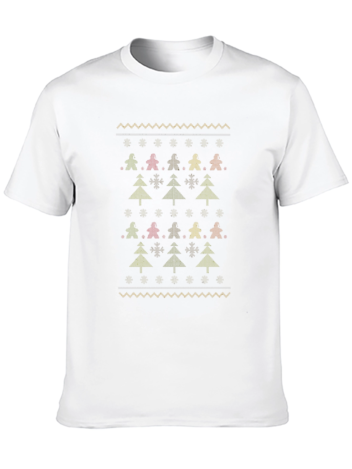 Ugly Christmas Sweater Pattern Black T-Shirt