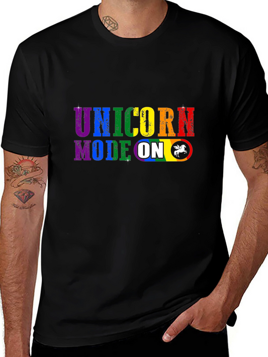 Unicorn Mode On T-Shirt - Rainbow Pride Design