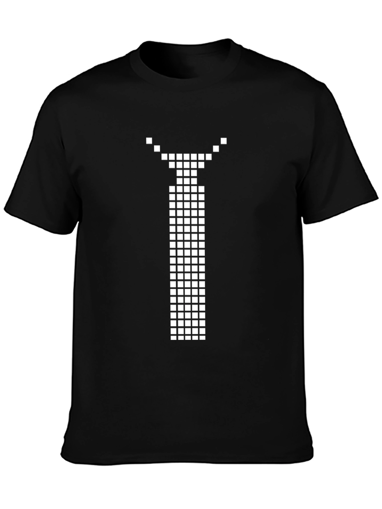 Pixel Tie T-Shirt - Geek Chic Black Cotton Tee