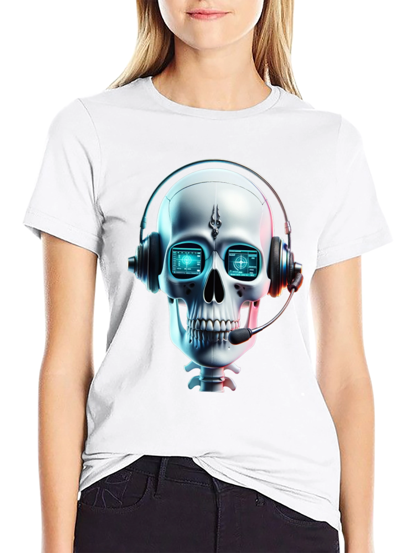 Skull Gamer T-Shirt - Tech Headset Design