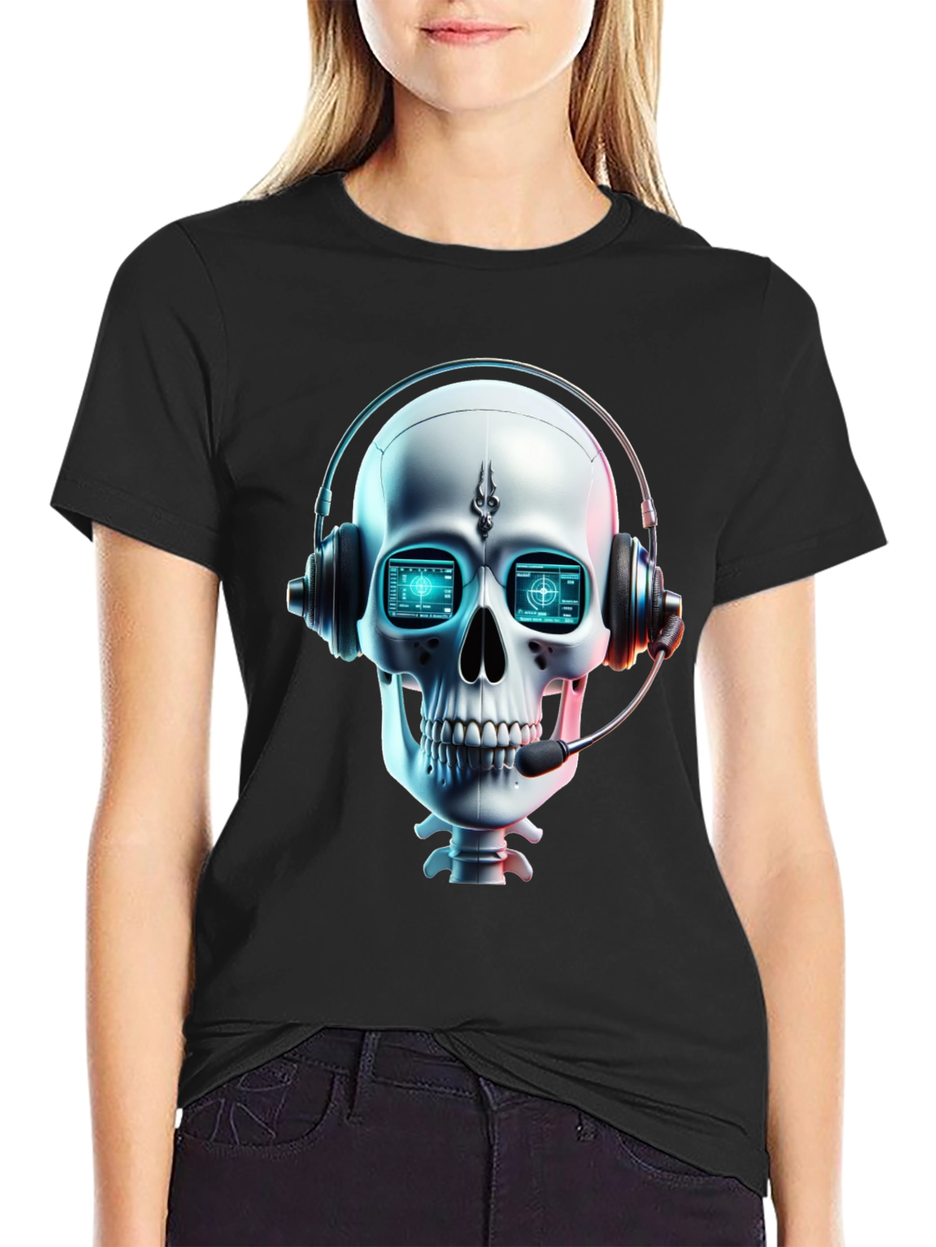Skull Gamer T-Shirt - Tech Headset Design