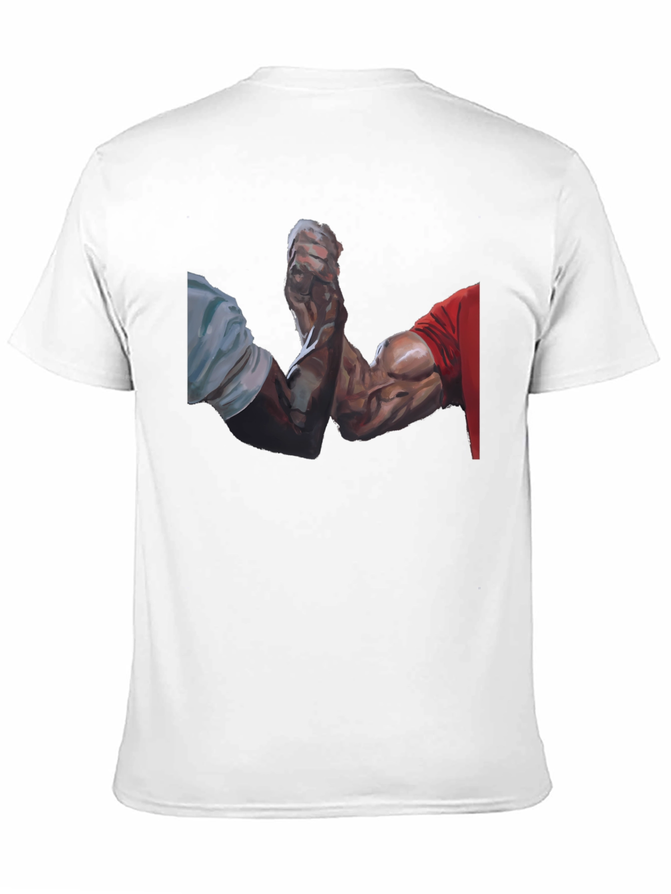 Arm Wrestle Graphic Tee - Black Cotton Casual T-Shirt