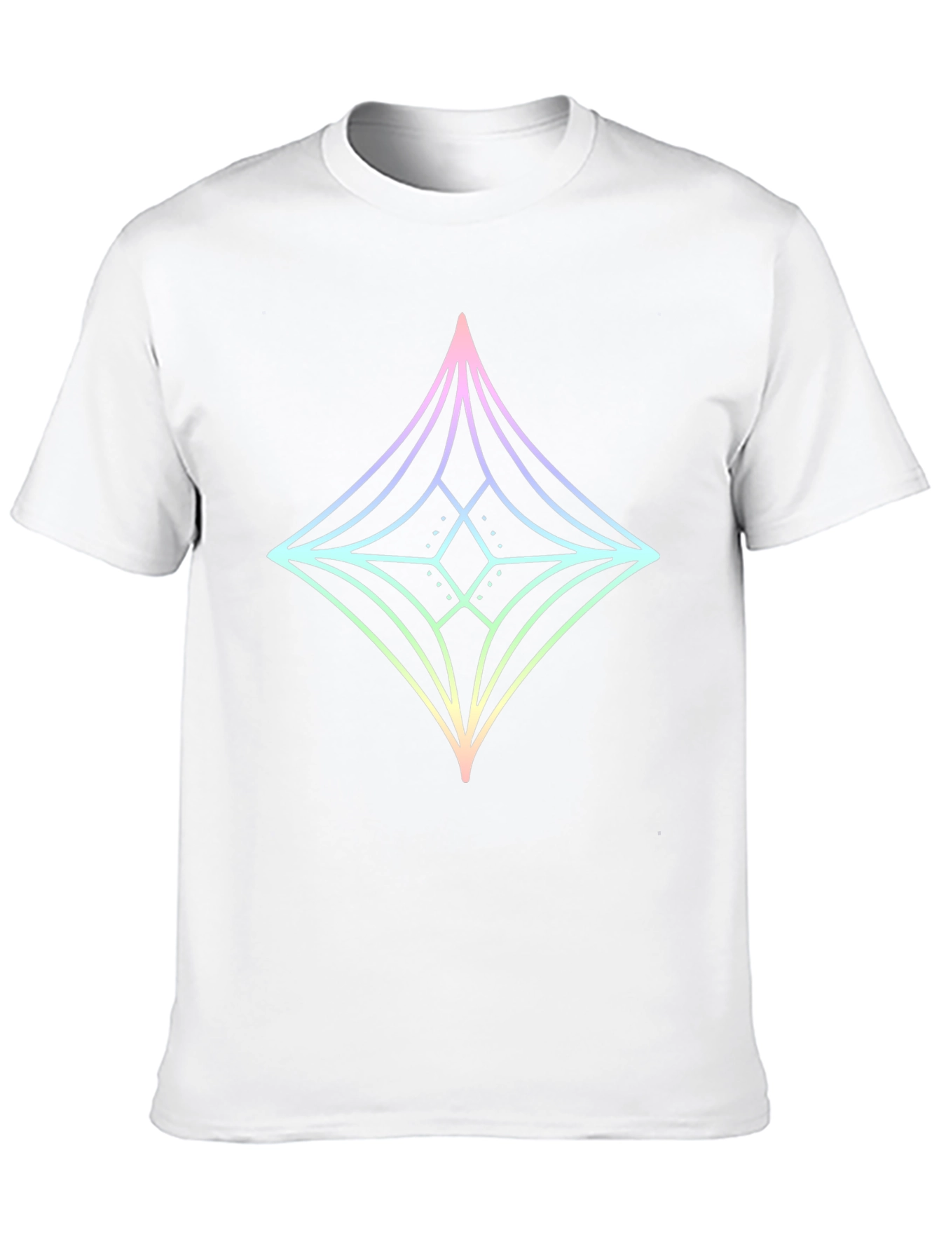 Geometric Star Graphic Tee - Mens Black Cotton T-Shirt