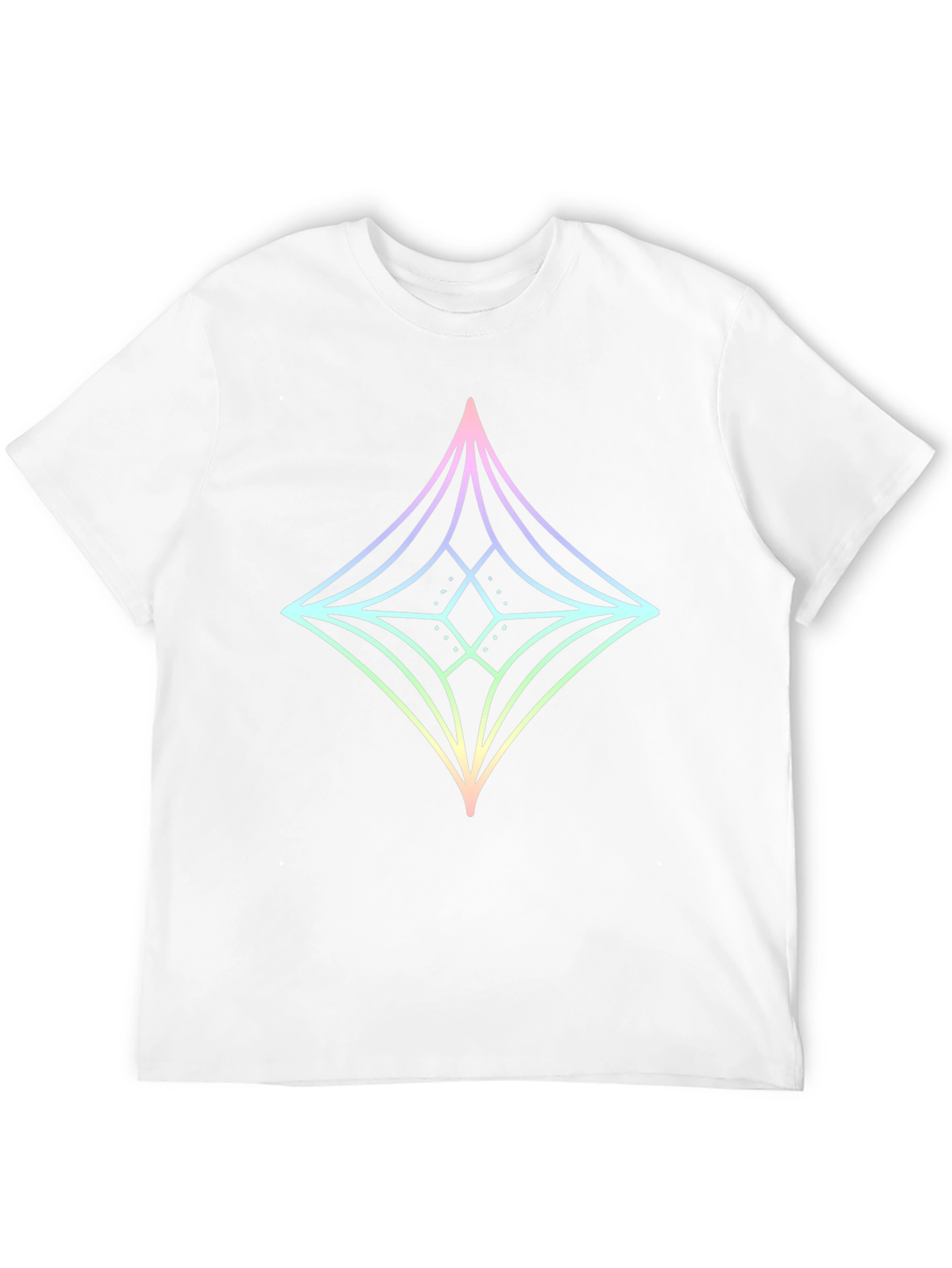 Geometric Star Graphic Tee - Mens Black Cotton T-Shirt