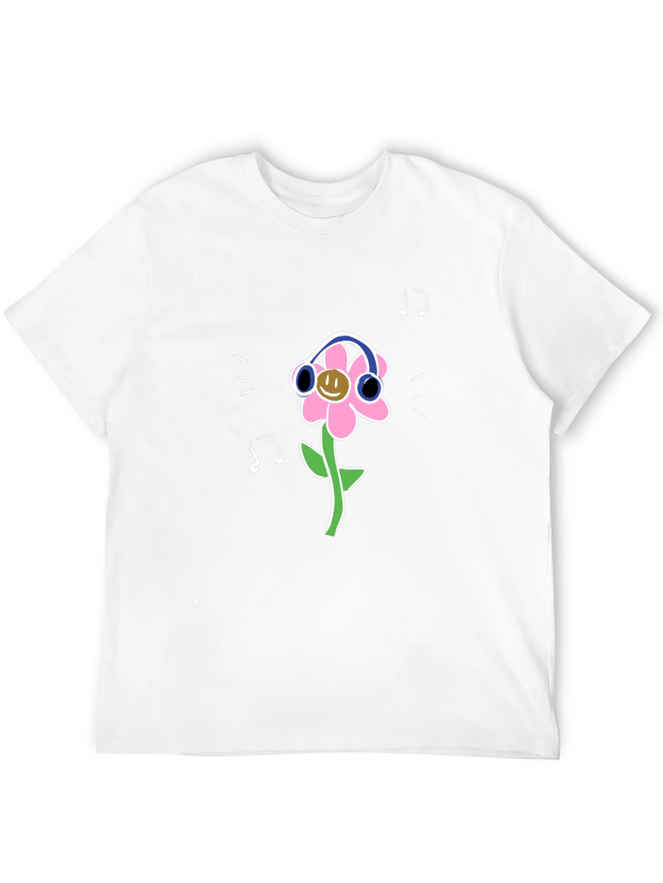 Fun Flower Graphic Tee - Black Casual Shirt
