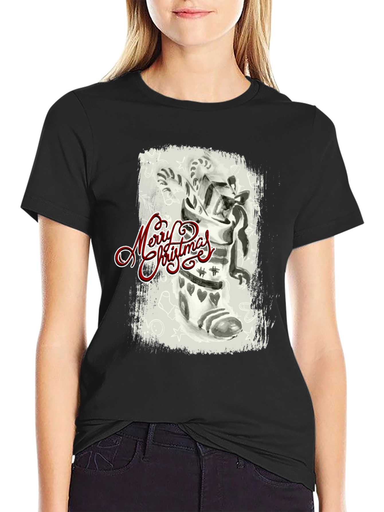Festive Christmas Stocking Graphic Tee