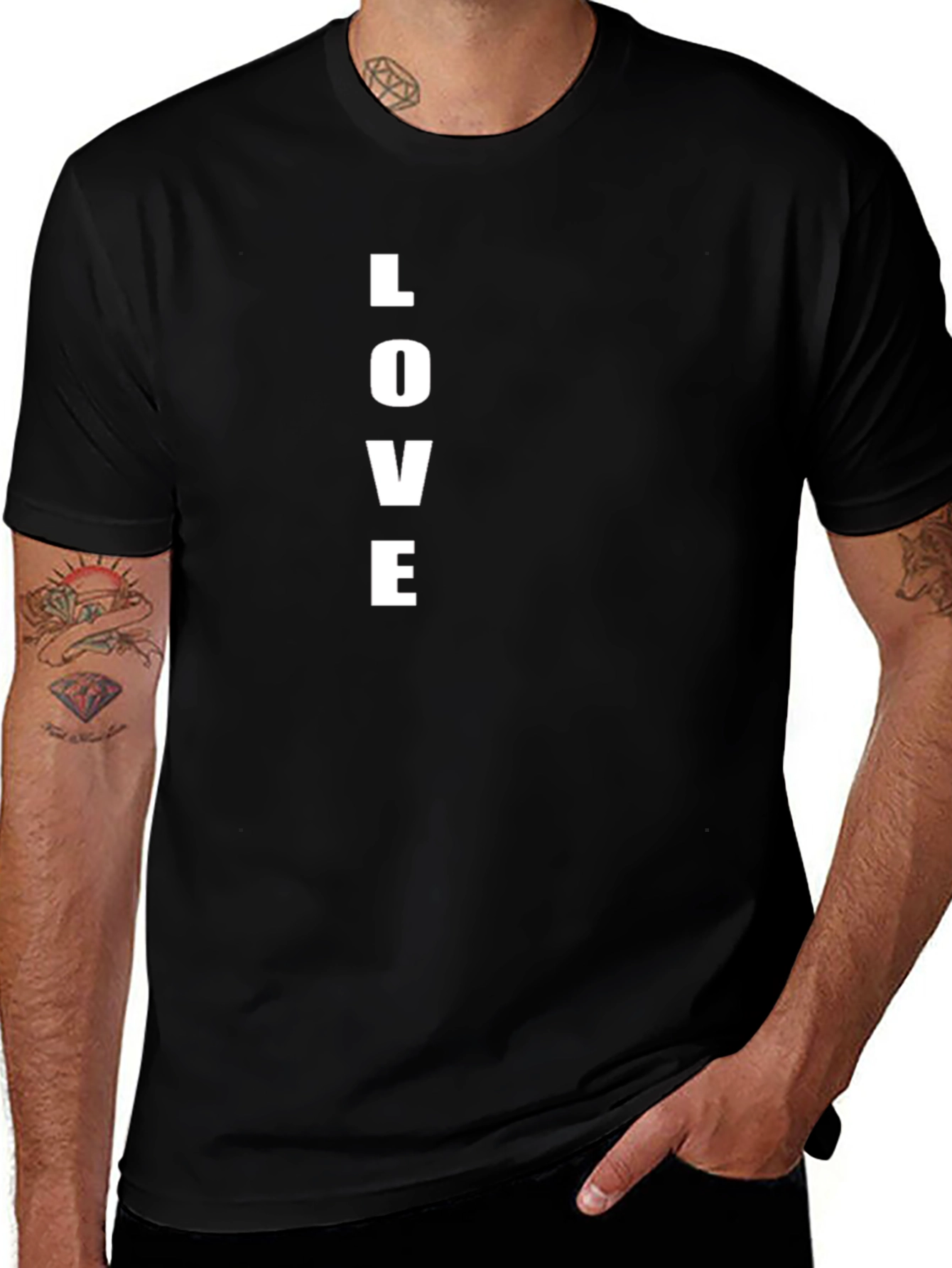 LOVE Print Black T-Shirt - Stylish Casual Tee