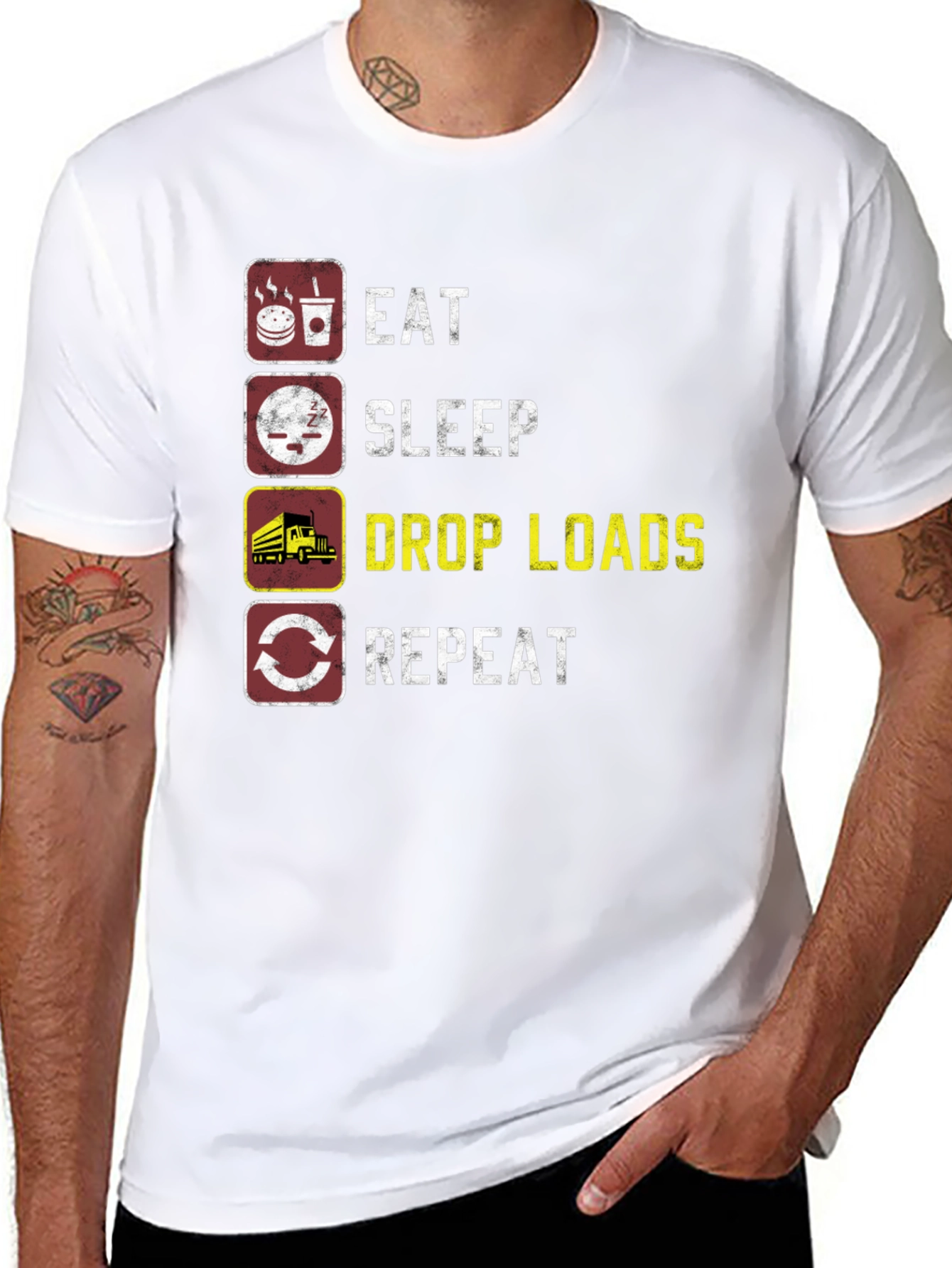 Eat Sleep Drop Loads Repeat Trucker T-Shirt