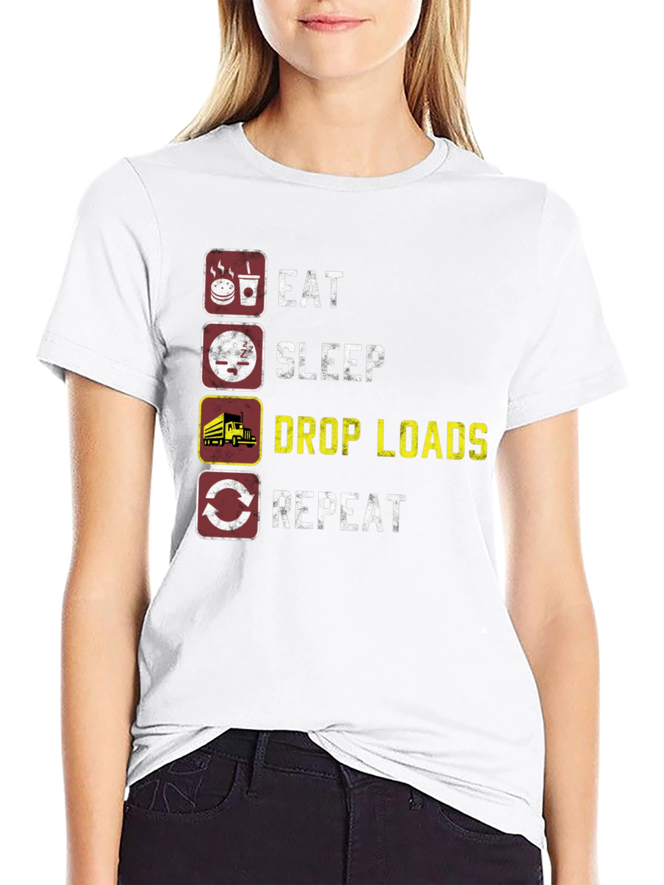 Eat Sleep Drop Loads Repeat Trucker T-Shirt