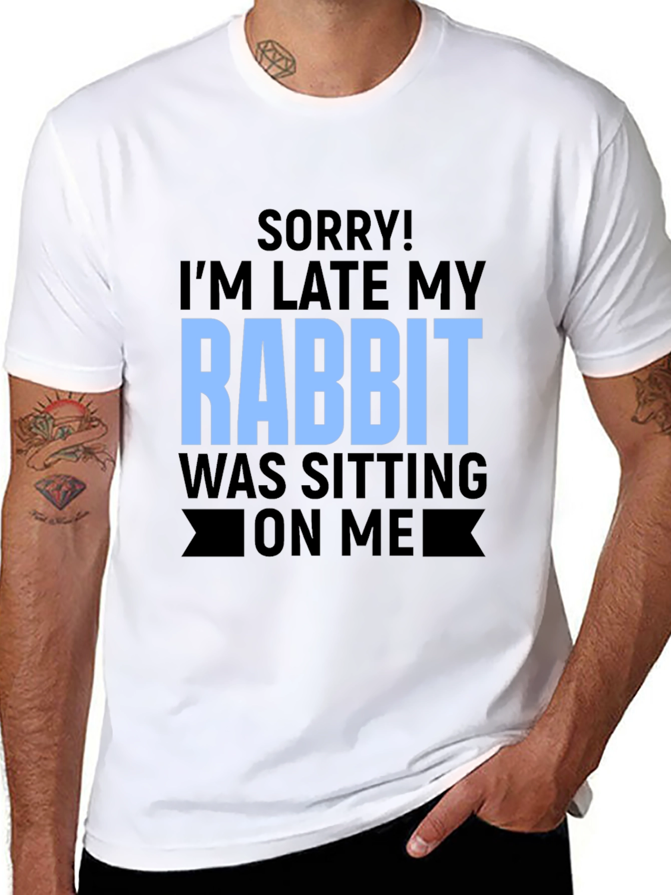 Rabbit Sitting T-Shirt Funny Novelty Tee