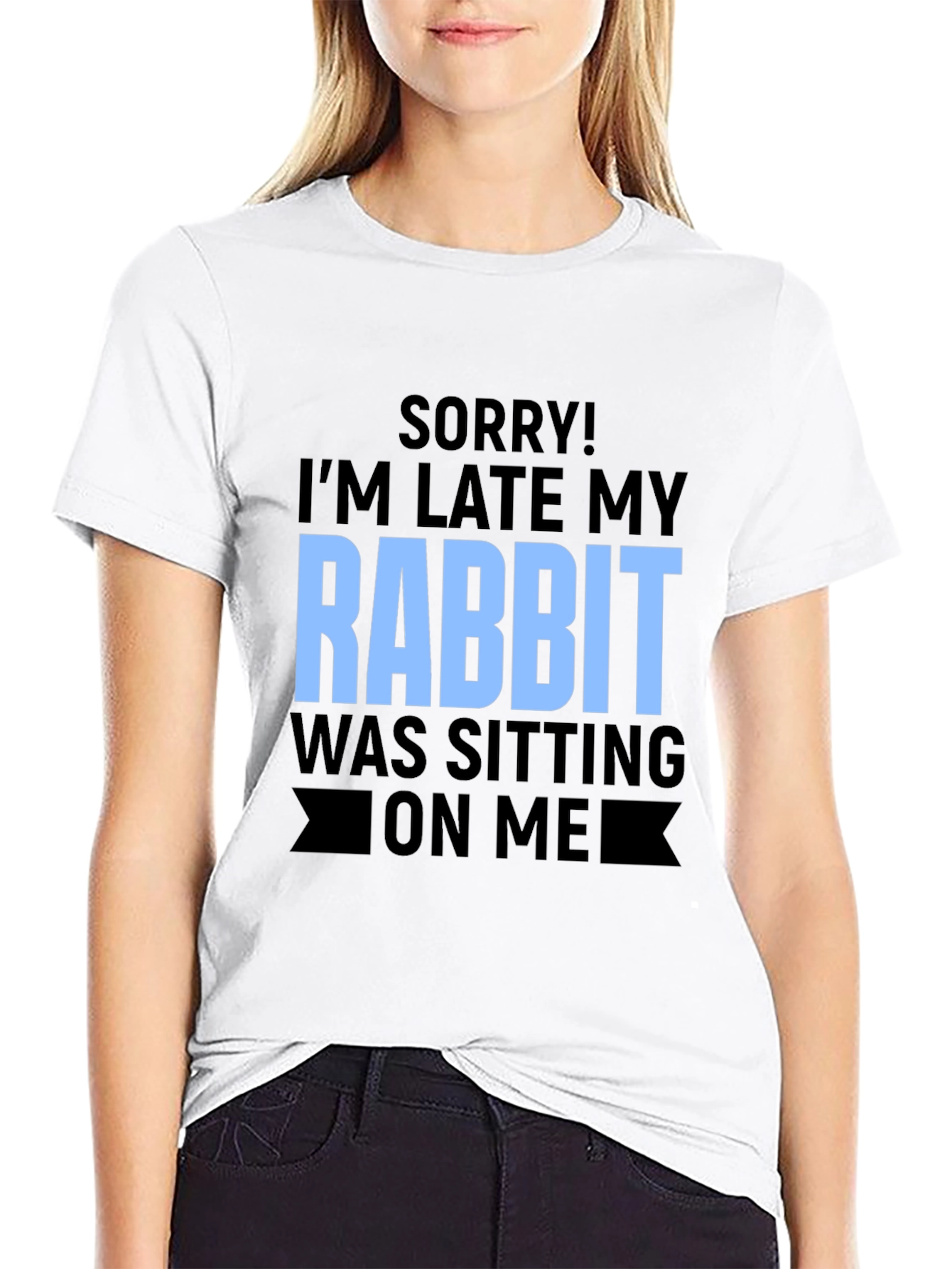 Rabbit Sitting T-Shirt Funny Novelty Tee