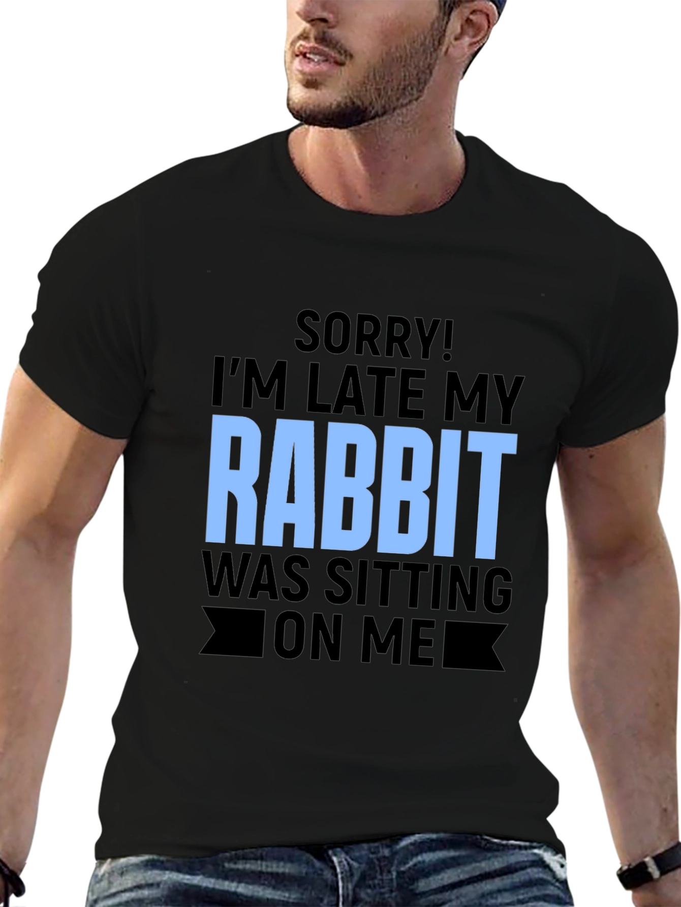 Rabbit Sitting T-Shirt Funny Novelty Tee