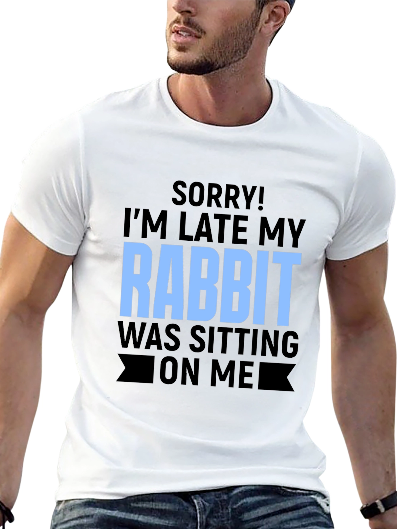 Rabbit Sitting T-Shirt Funny Novelty Tee