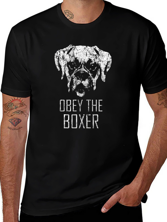Obey The Boxer T-Shirt - Distressed Dog Graphic Tee