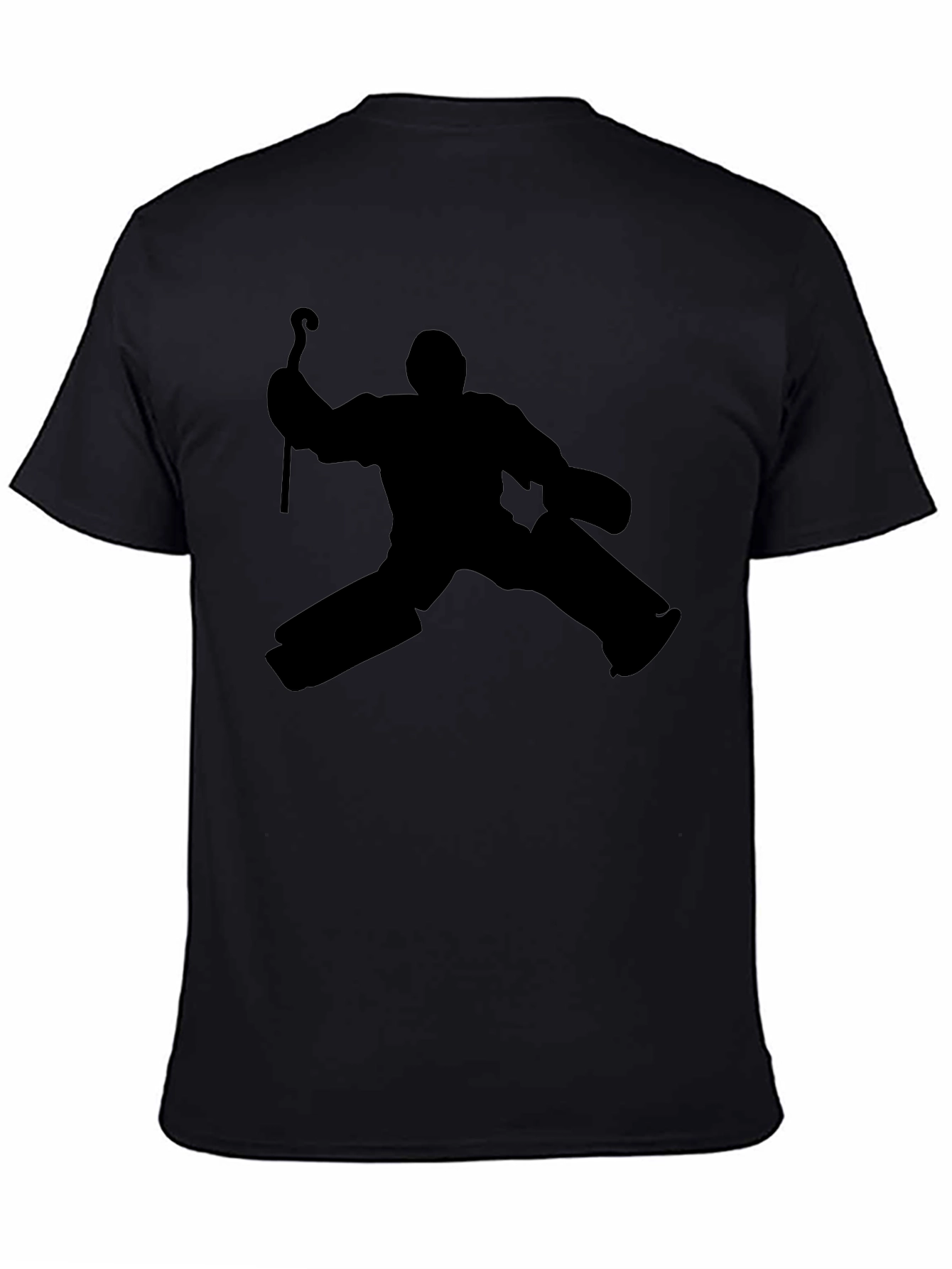 Hockey Goalie Silhouette Black T-Shirt