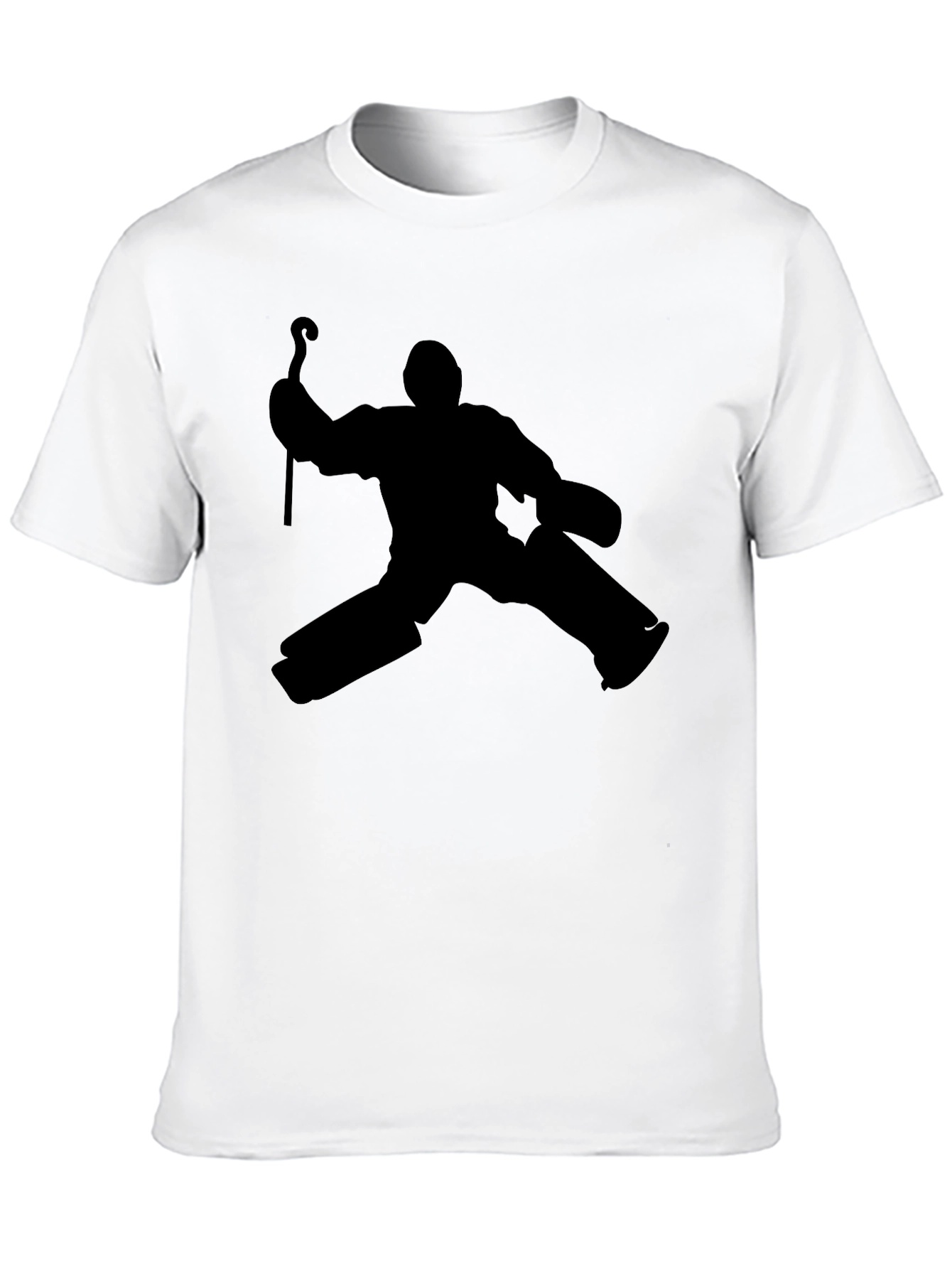 Hockey Goalie Silhouette Black T-Shirt