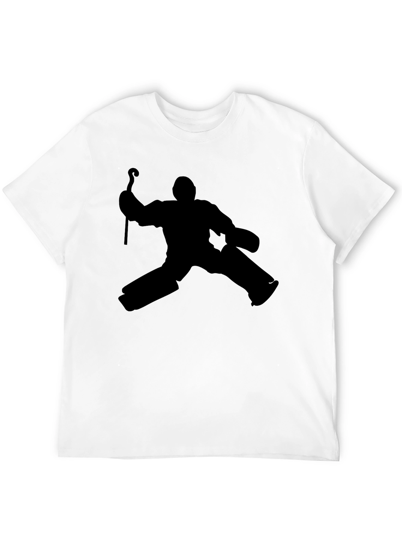 Hockey Goalie Silhouette Black T-Shirt