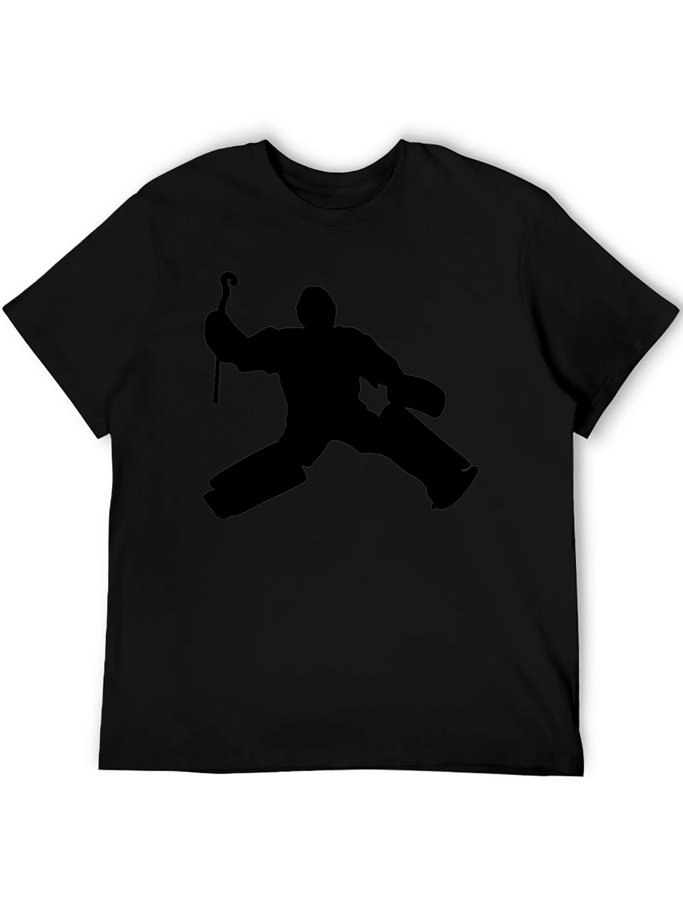 Hockey Goalie Silhouette Black T-Shirt
