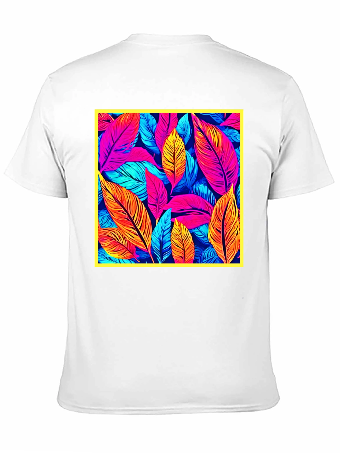 Tropical Leaf Print Black T-Shirt
