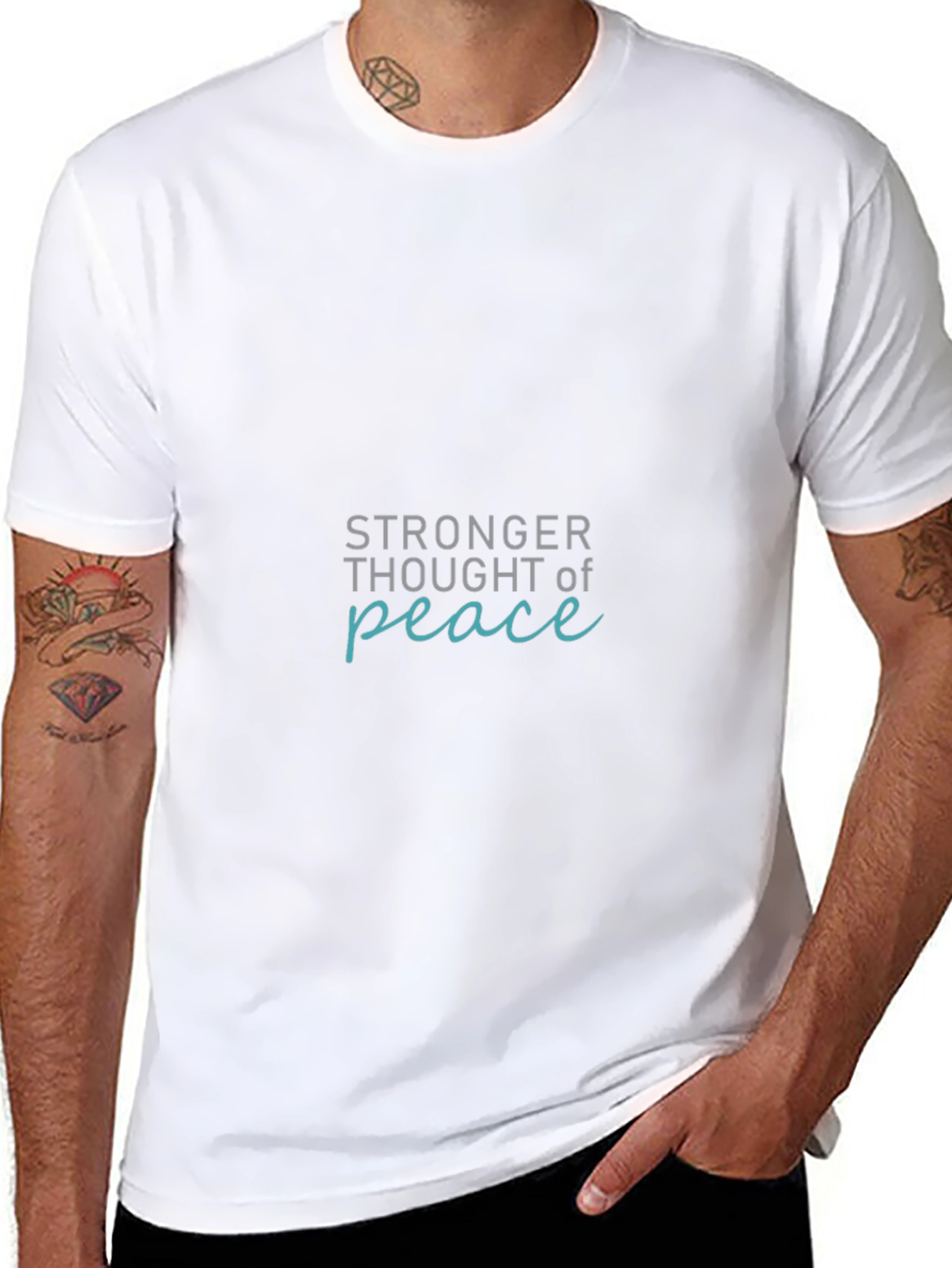 Stronger Thought of Peace Black T-Shirt