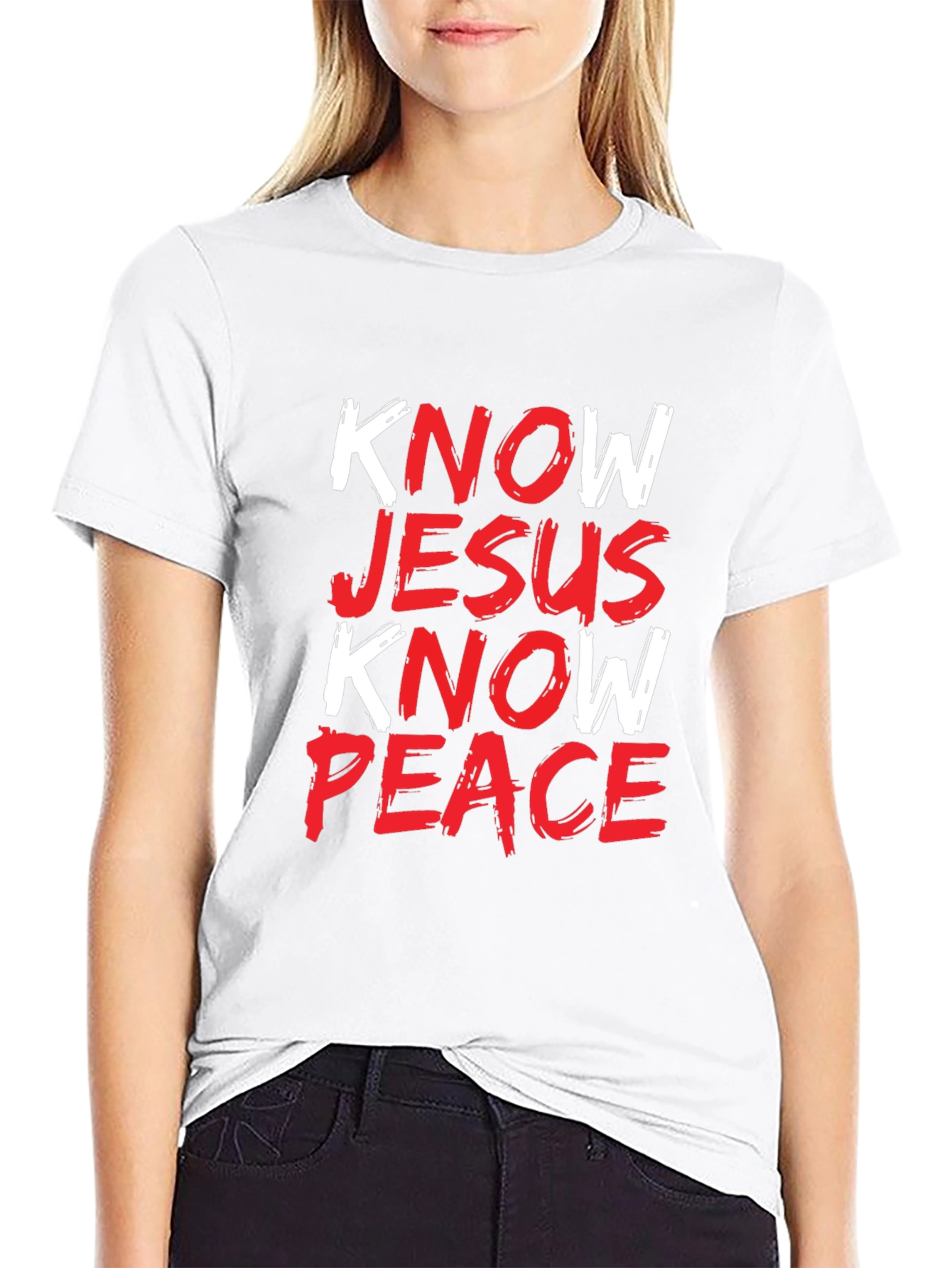 Know Jesus Know Peace Black Graphic Tee