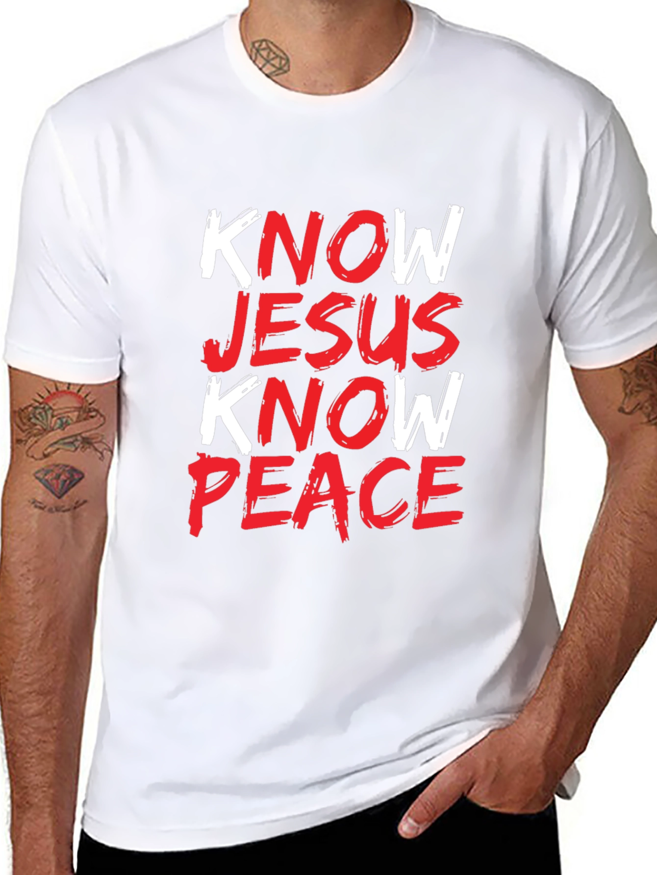 Know Jesus Know Peace Black Graphic Tee