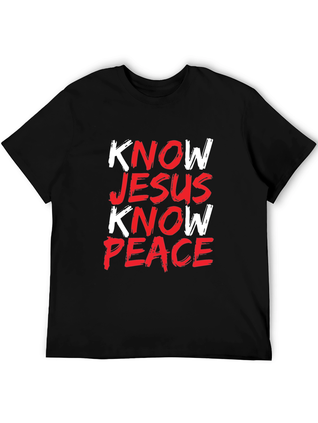 Know Jesus Know Peace Black Graphic Tee