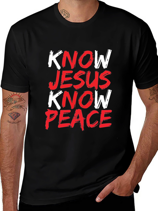 Know Jesus Know Peace Black Graphic Tee