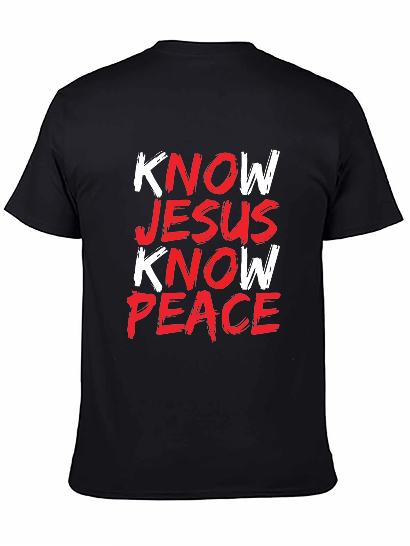 Know Jesus Know Peace Black Graphic Tee