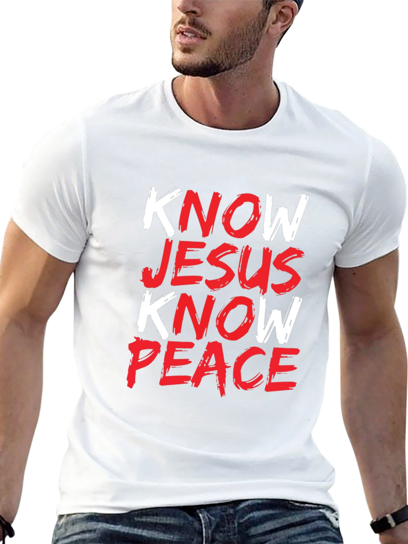 Know Jesus Know Peace Black Graphic Tee