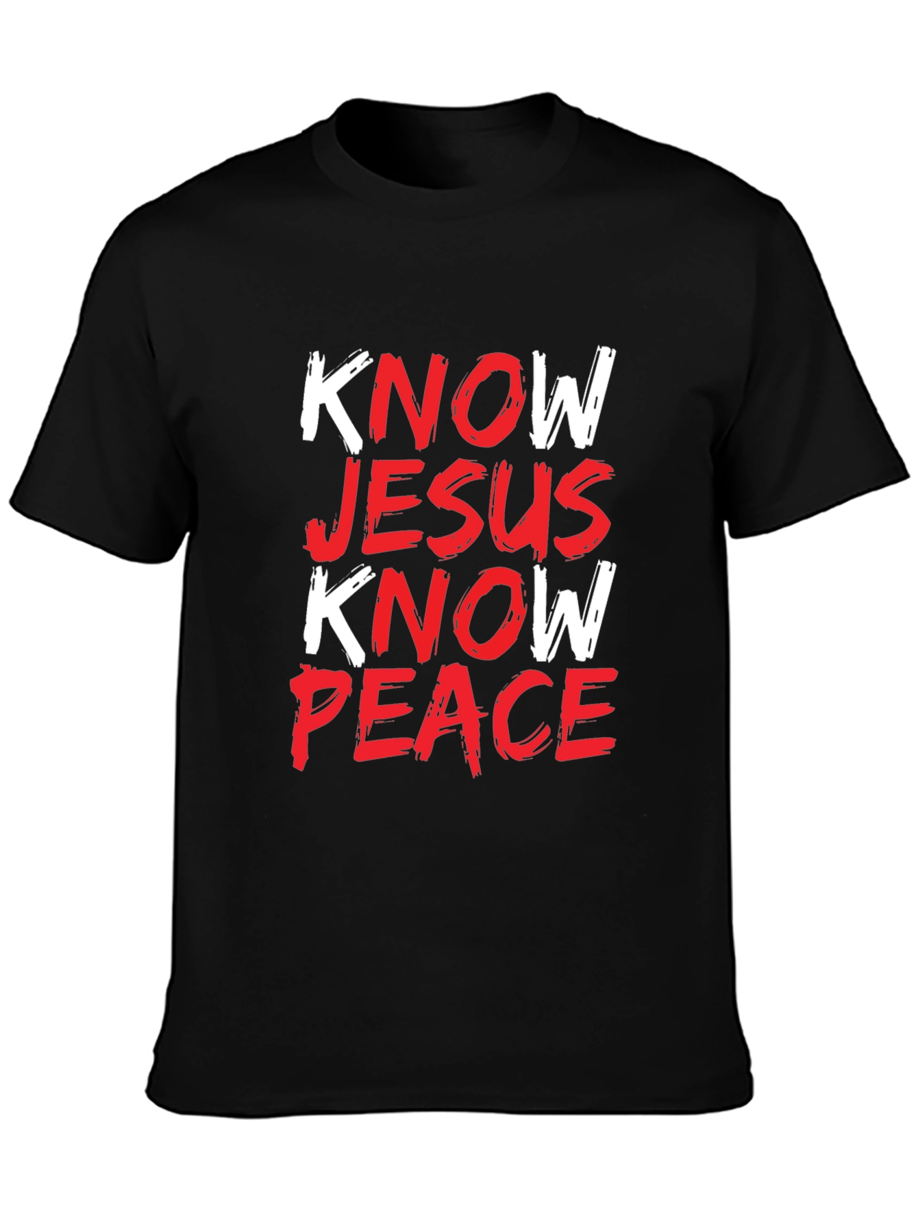 Know Jesus Know Peace Black Graphic Tee