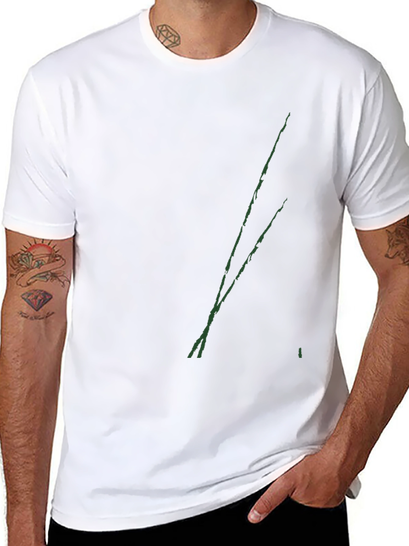 Mens Black Graphic Tee - Abstract Design