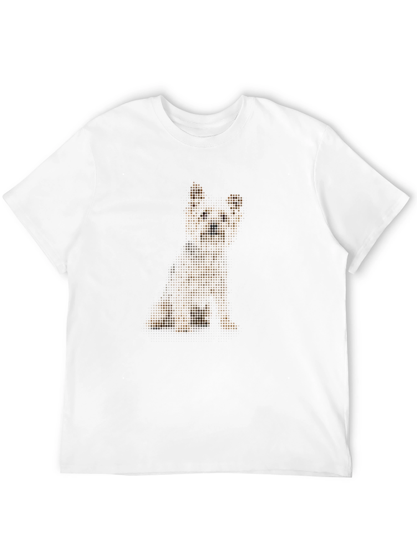 Pixelated Puppy Print Black T-Shirt
