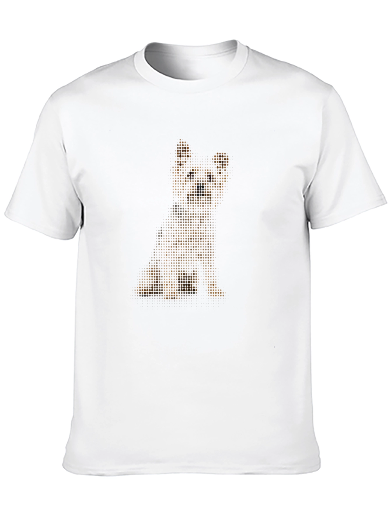Pixelated Puppy Print Black T-Shirt