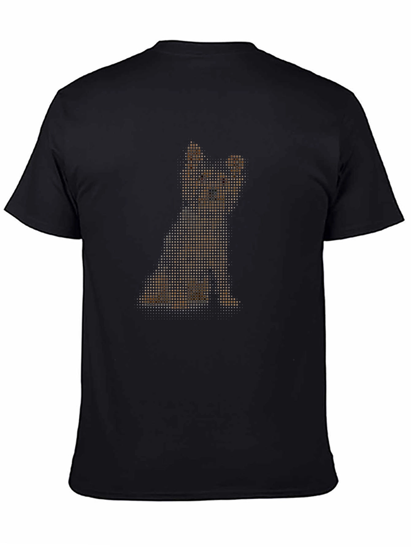 Pixelated Puppy Print Black T-Shirt