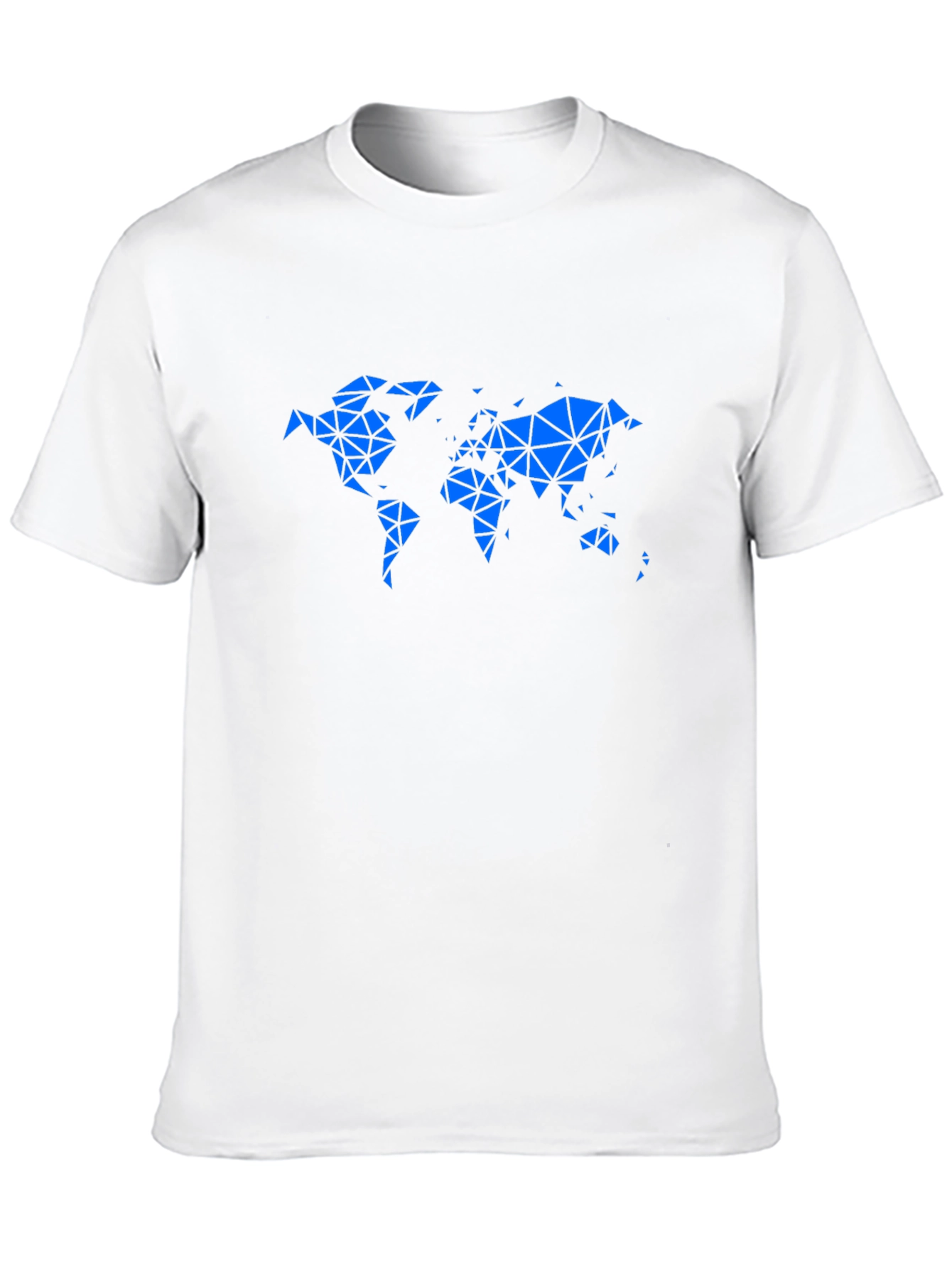 Geometric World Map Graphic Tee - Black