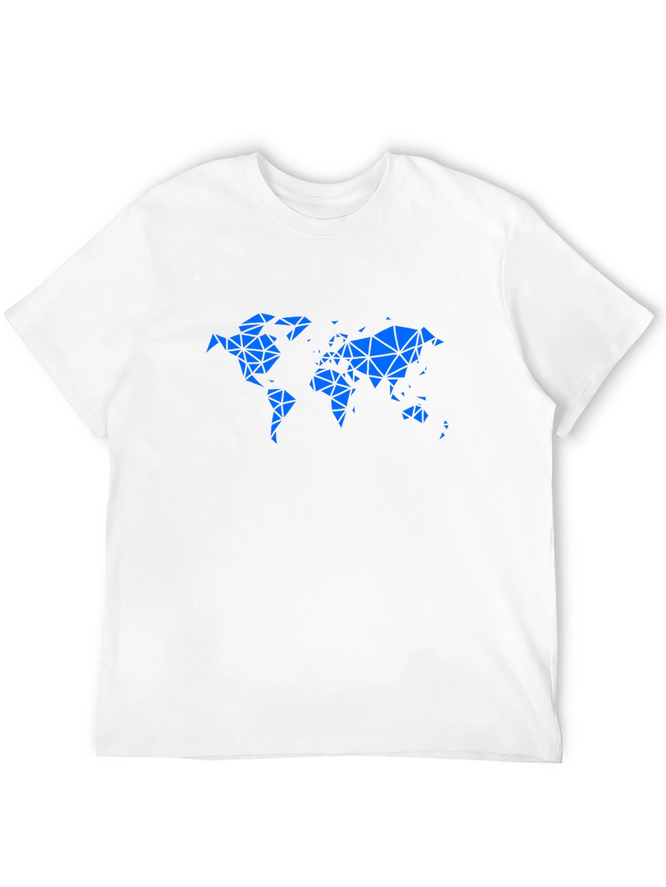 Geometric World Map Graphic Tee - Black