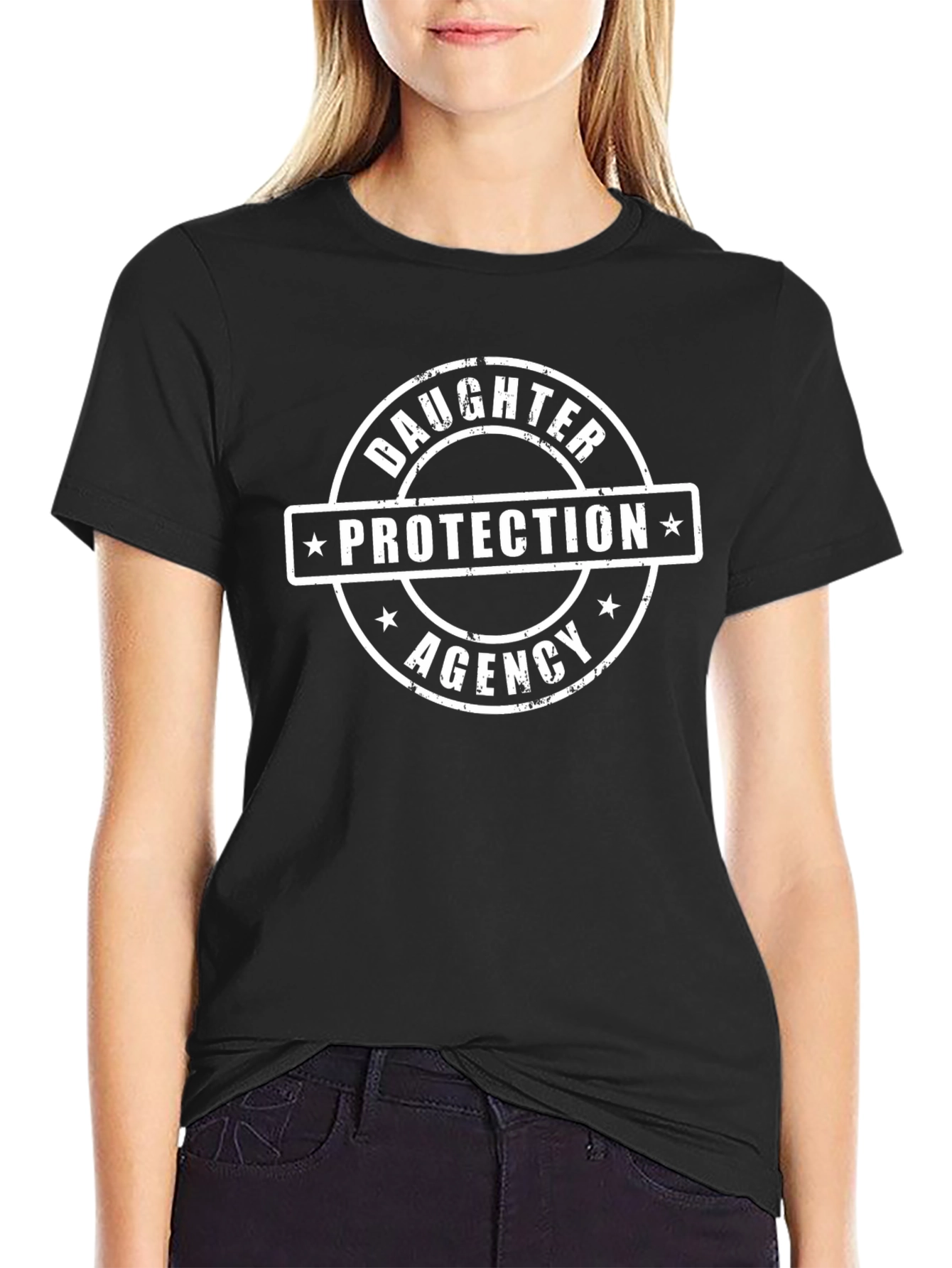 Daughter Protection Agency Graphic T-Shirt - Black Cotton Tee