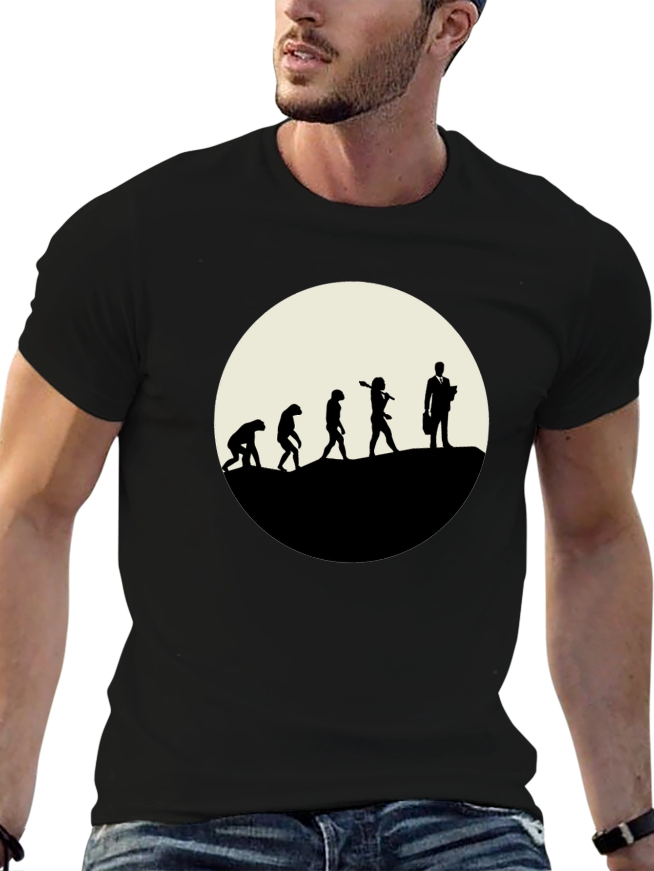 Evolution of Man Black T-Shirt