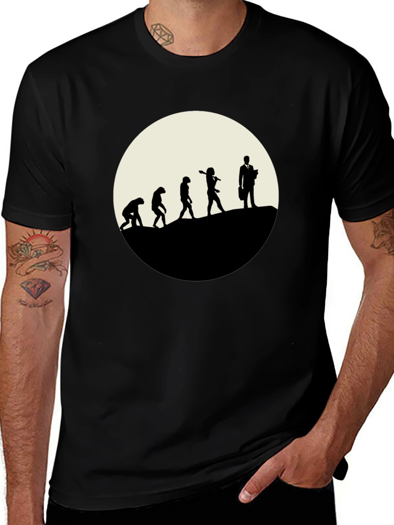 Evolution of Man Black T-Shirt