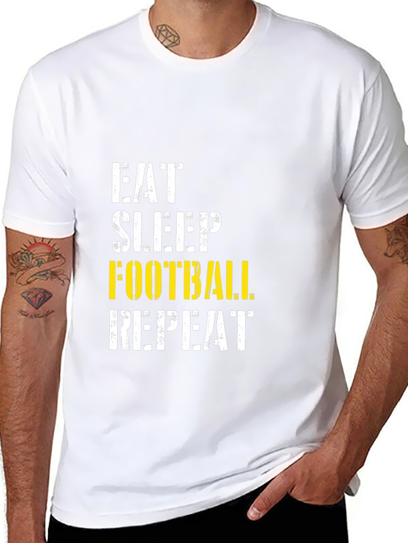Eat Sleep Football Repeat Graphic T-Shirt