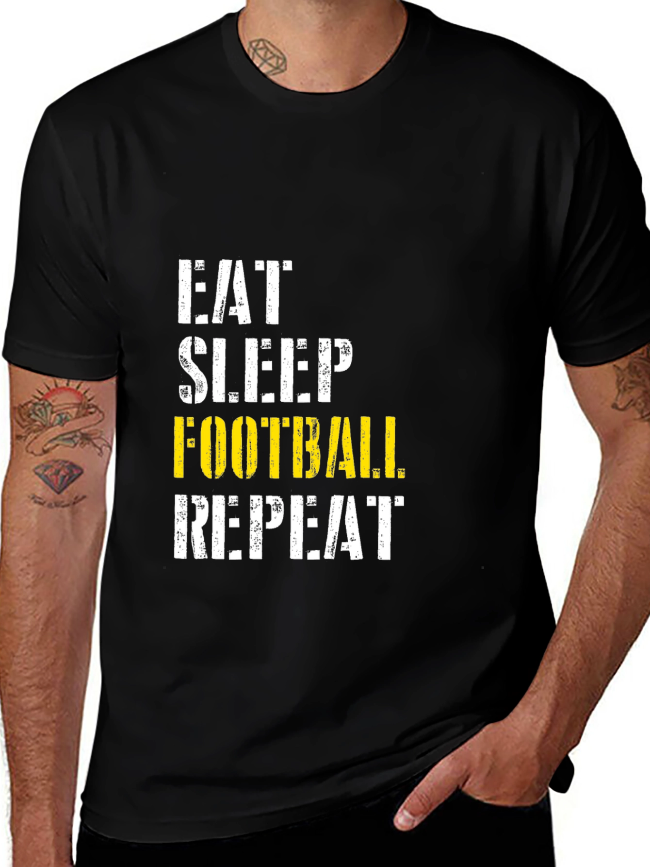 Eat Sleep Football Repeat Graphic T-Shirt