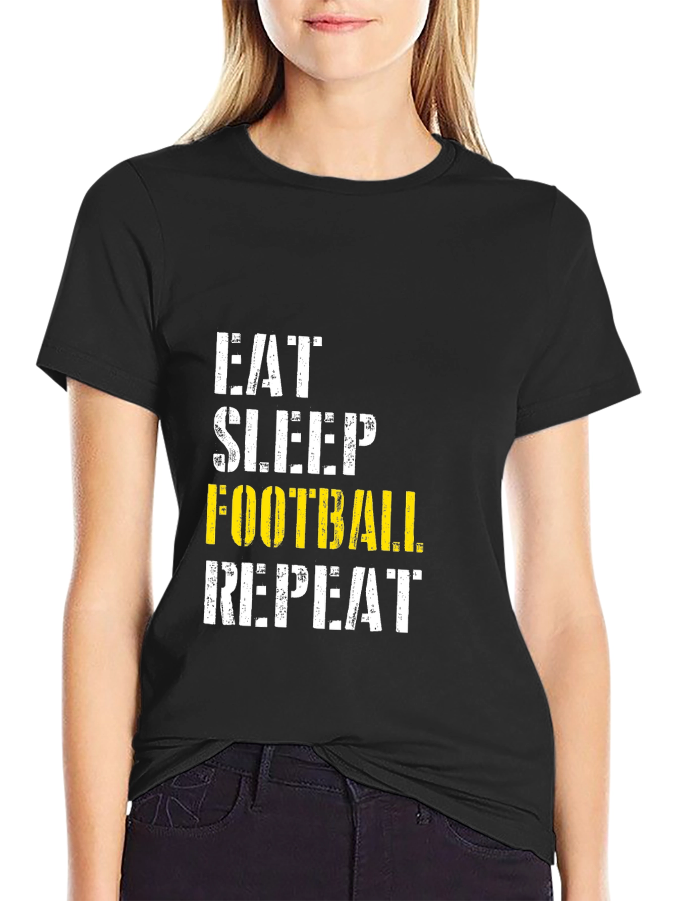 Eat Sleep Football Repeat Graphic T-Shirt