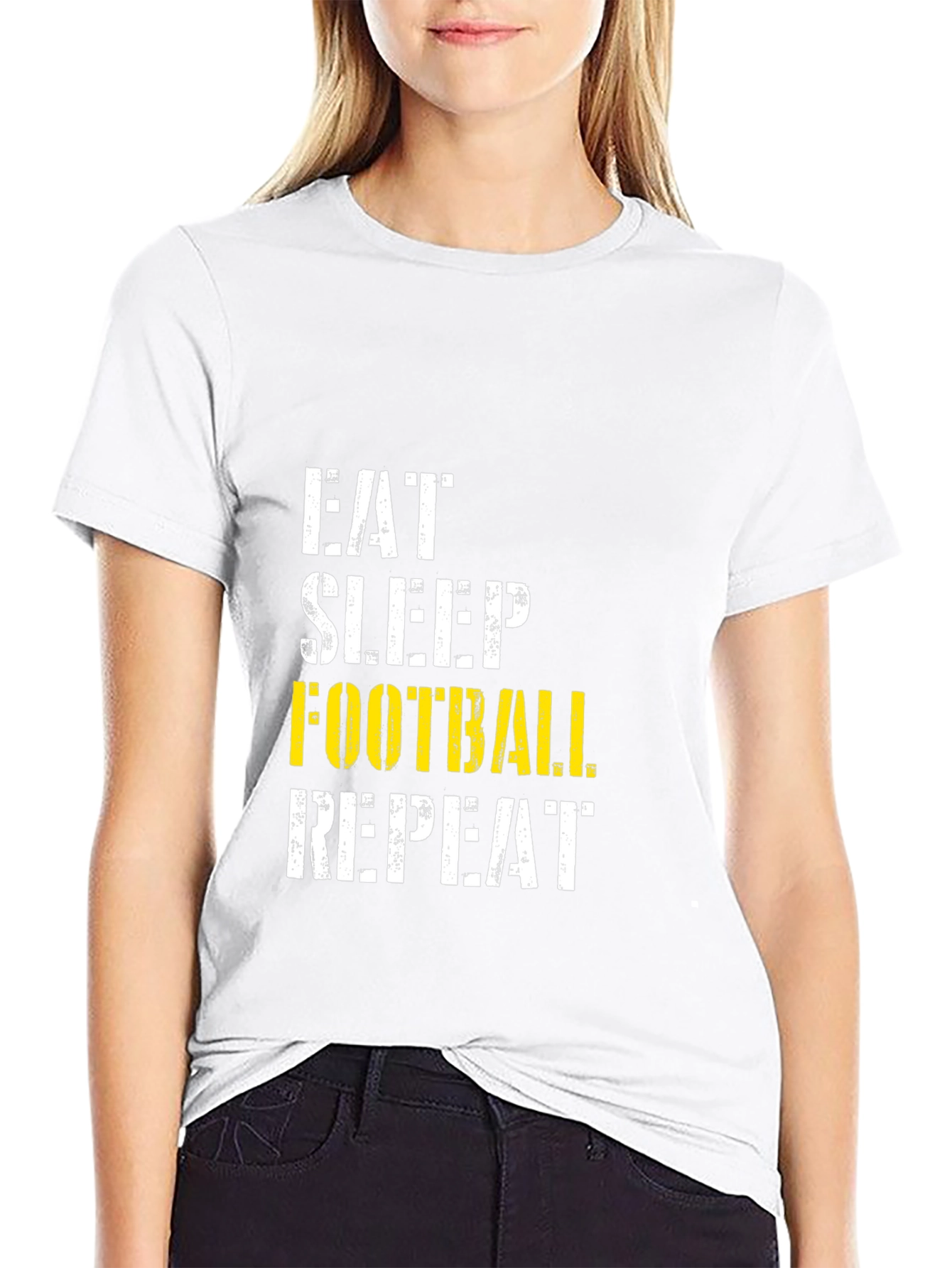 Eat Sleep Football Repeat Graphic T-Shirt