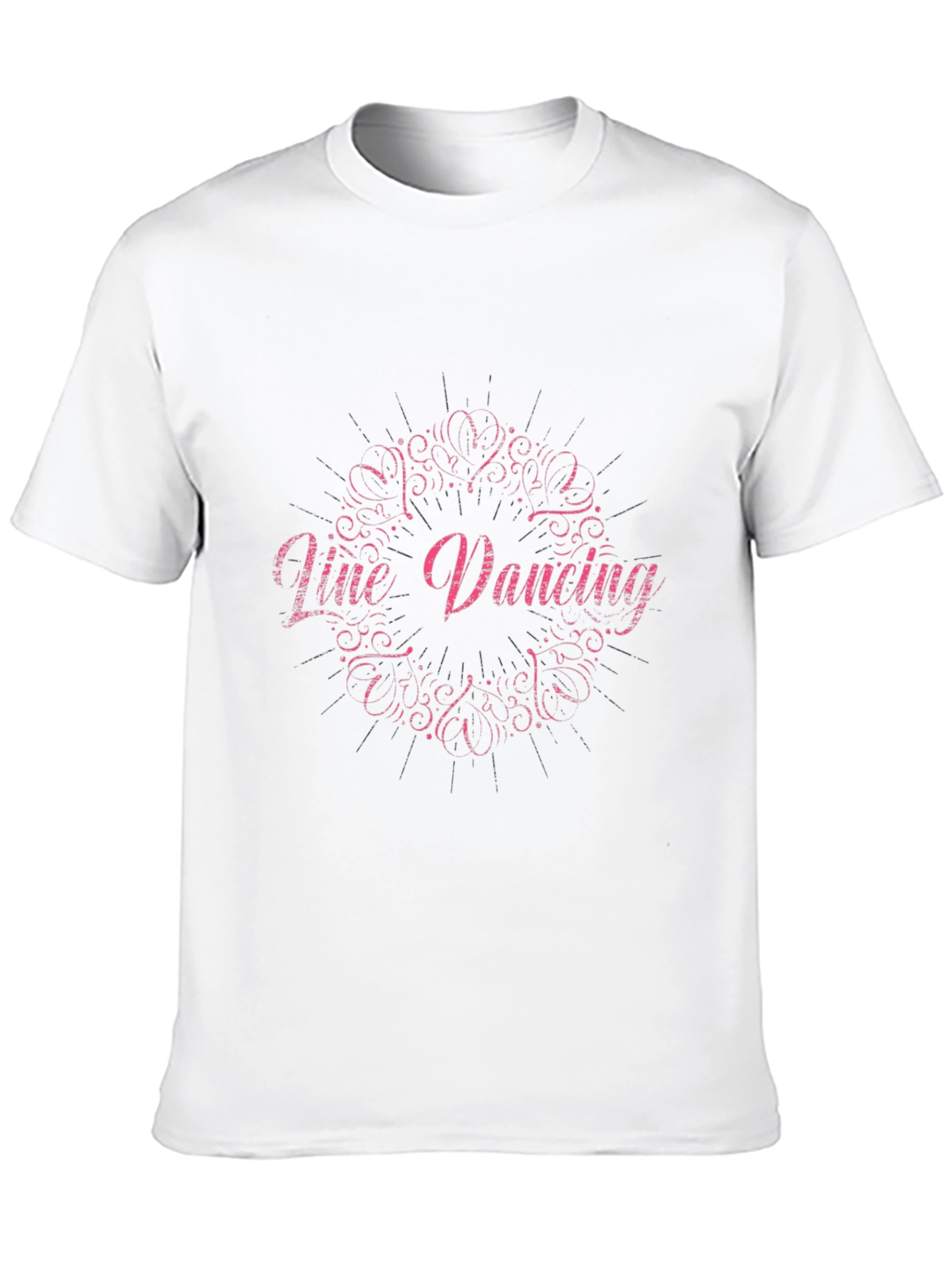 Line Dancing T-Shirt - Pink Design on Black