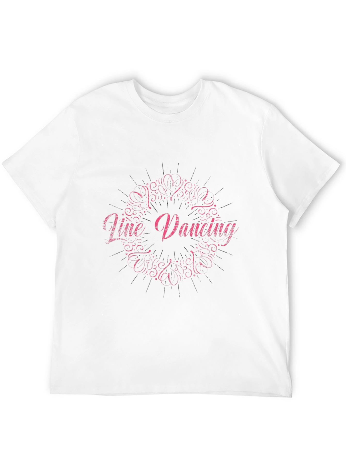 Line Dancing T-Shirt - Pink Design on Black
