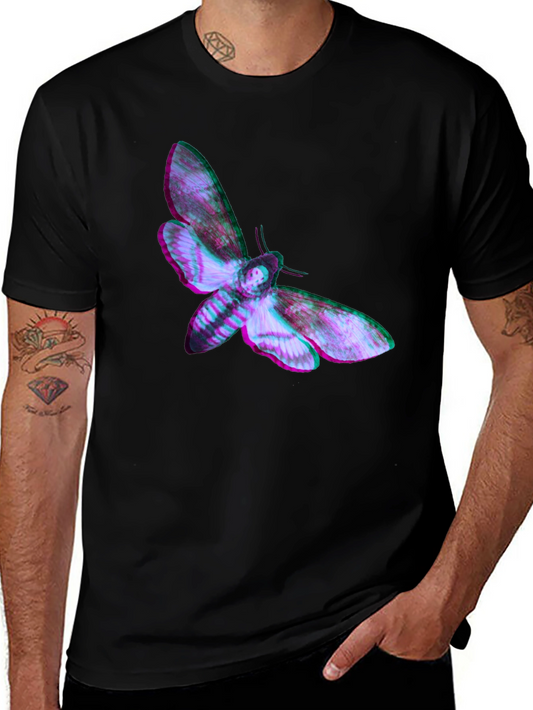 Moth Graphic Print Black T-Shirt