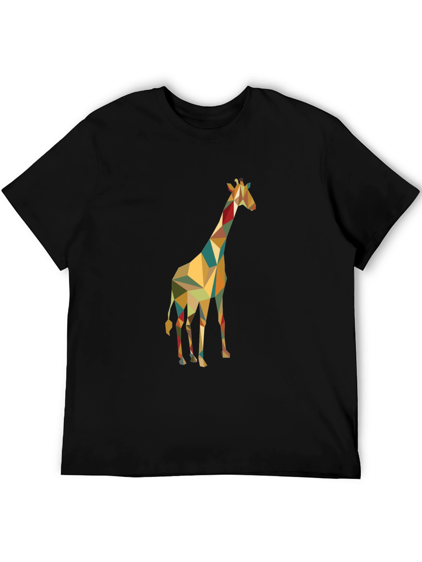 Geometric Giraffe Graphic Tee - Modern Style