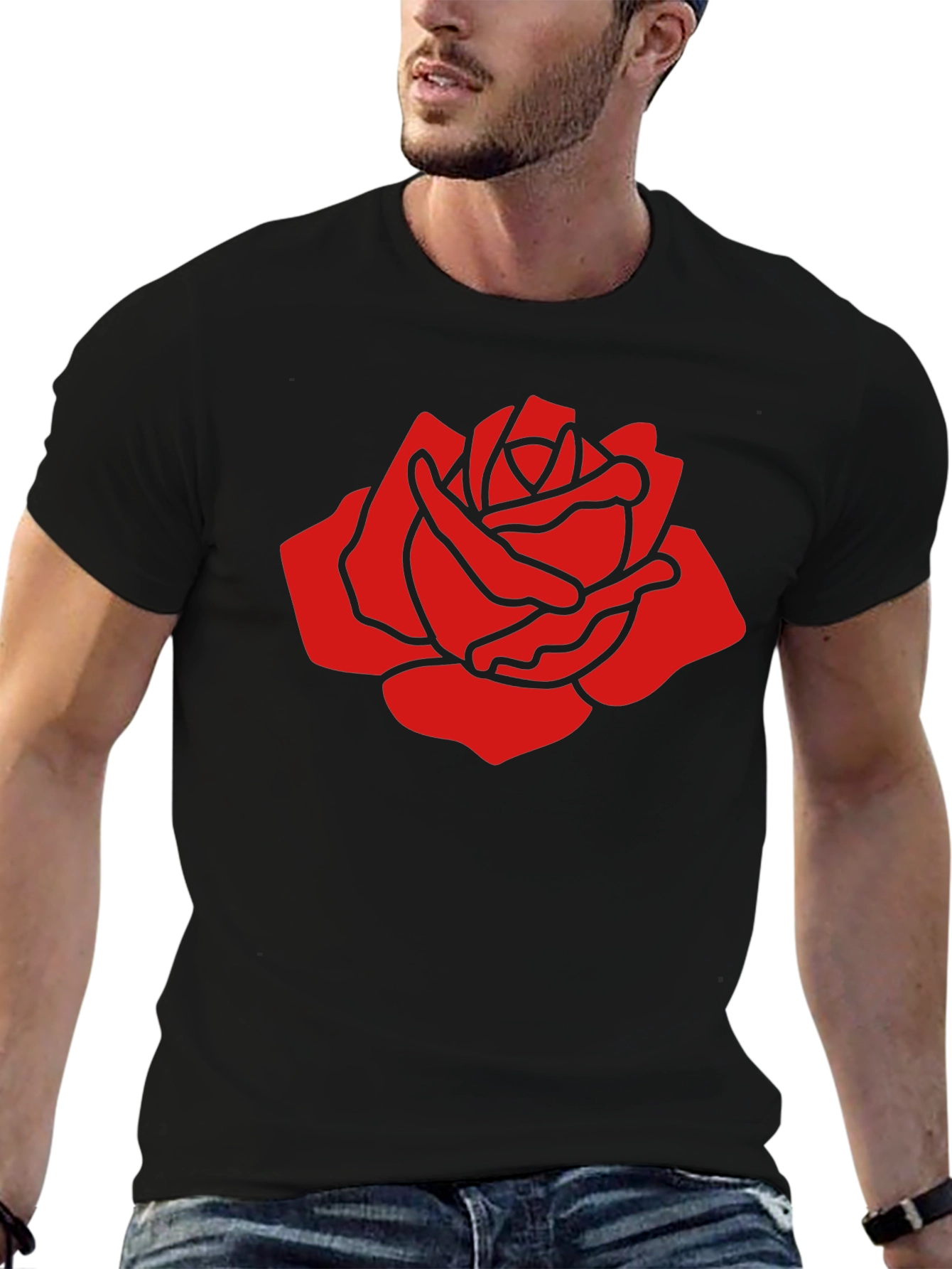 Bold Red Rose Graphic T-Shirt