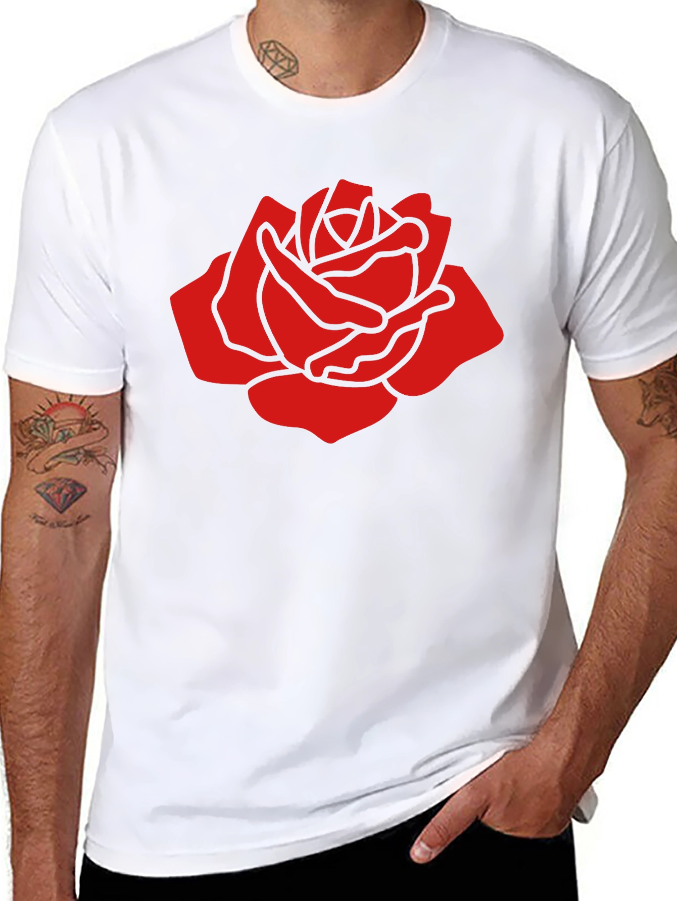 Bold Red Rose Graphic T-Shirt